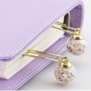 Crystal Ball Bookmark Metal Paper Clip 5 PC